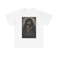 Load image into Gallery viewer, Creepy Girl with Teddy T-Shirt — Dark Gothic Horror Tee for Halloween
