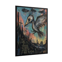 Load image into Gallery viewer, Rolled Poster — Gothic Raven Art Print with 'Giving Up Is Never An Option' Quote
