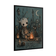 Load image into Gallery viewer, Find Beauty in the Things That Haunt You — Rolled Art Poster (Creepy Cute Campfire Illustration)
