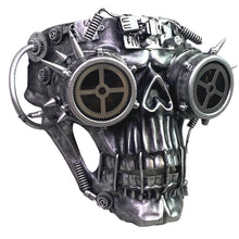 Load image into Gallery viewer, KBW Steampunk Skull Mask Goggles Spikes Silver Halloween Costume Prop Cosplay
