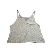 Load image into Gallery viewer, Womens Heather Grey Ribbed Knit Tank Top Sleeveless Scoop Neck Casual Basic L
