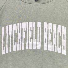 Load image into Gallery viewer, Litchfield Beach Sweatshirt Womens Large Raglan Spell Out Beachy Coastal
