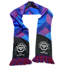 Load image into Gallery viewer, FIFA World Cup Scarf 2025 Volunteer Blue Red Geometric Soccer Souvenir Oeko Tek
