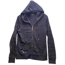 Load image into Gallery viewer, BCBG Jacket Womens Medium Black Sequin Embellished Full Zip Up Hoodie Athleisure
