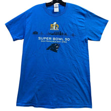 Load image into Gallery viewer, Carolina Panthers Shirt Mens Medium Super Bowl 50 NFL Football Athletic Everyday
