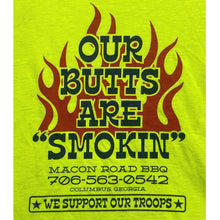Load image into Gallery viewer, Macon Road BBQ Shirt Mens Large Our Butts Are Smokin Graphic Promo AOP Advertise
