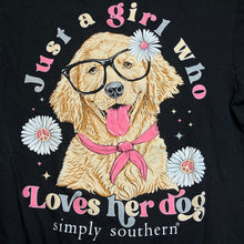 Load image into Gallery viewer, Simply Southern Shirt Womens Medium AOP Spell Out Streetwear Dog Everyday Puppy
