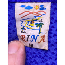 Load image into Gallery viewer, Vintage Hawaiian Shirt Mens Medium Blue AOP Parrot Wrap Around Costal Beachy
