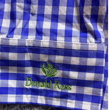 Load image into Gallery viewer, Donald Ross Shirt Mens Medium Blue Gingham Checked Plaid Button Down Thistle
