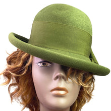 Load image into Gallery viewer, Vintage Glenover Fawn Tra Felt Hat Womens Small Bowler Wool Mod Fashion Church
