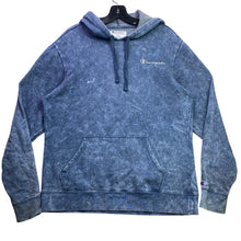 Load image into Gallery viewer, Champion Hoodie Mens Small Pull Over Athleisure Denim Blue Streetwear Grunge
