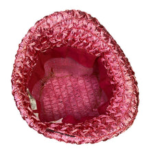 Load image into Gallery viewer, Vtg Best Fashions Hat Womens Small Pink Woven Straw Cloche Church Mod Fashion
