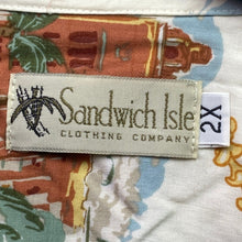 Load image into Gallery viewer, Vintage Sandwich Isle Shirt Mens 2XL Hawaiian AOP Beachy Coastal Travel Festival
