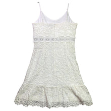 Load image into Gallery viewer, AQUA Dress Womens Small White Floral Lace Ruffle Mini Crochet Beachy Bridal

