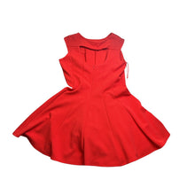 Load image into Gallery viewer, Red Textured Waffle Knit Cutout Back Fit and Flare Sleeveless Party Dress
