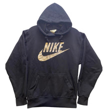 Load image into Gallery viewer, Jon Lauren Sweatshirt Mens Small Hoodie Pullover Silver Nike Logo Spell Out
