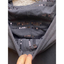 Load image into Gallery viewer, BCBG Jacket Womens Medium Black Sequin Embellished Full Zip Up Hoodie Athleisure
