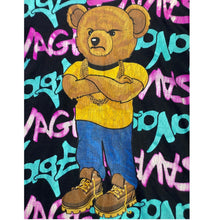 Load image into Gallery viewer, Fresh Laundry Shirt Boys Large Savage AOP Script Bear Hip Hop Grunge Streetwear

