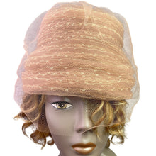 Load image into Gallery viewer, Vintage Union Made Hat Ladies Small Lace Pillbox Church Birdcage Tulle Veil

