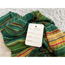 Load image into Gallery viewer, Futuro Womens XL Green Striped Boho Bell Sleeve Mini Dress Tunic Retro 70s Style
