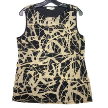 Load image into Gallery viewer, Dana Buchman Blouse Womens Large Abstract Tiered Sleeveless Mature Career
