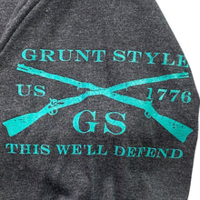 Load image into Gallery viewer, Grunt Style Shirt Mens Medium Patriot USA Flag Grunge Guns AOP Streetwear
