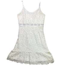 Load image into Gallery viewer, AQUA Dress Womens Small White Floral Lace Ruffle Mini Crochet Beachy Bridal

