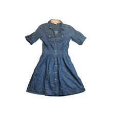 Load image into Gallery viewer, Prototype Dress Womens Small Denim Chambray Mini Office Professional Retro
