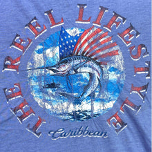 Load image into Gallery viewer, Caribbean Shirt Mens Medium Fishing Lifestyle Spell Out Coastal Streetwear
