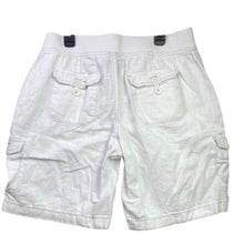 Load image into Gallery viewer, Faded Glory Shorts Womens 8 White Nautical Beachy Coastal Linen Blend Travel
