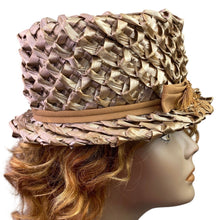 Load image into Gallery viewer, Vintage Karen K Originals Hat Womens Small Woven Straw Bucket Church Derby
