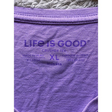 Load image into Gallery viewer, Life is Good Shirt Womens Extra Large Mature Football Long Sleeve VNeck Lavender
