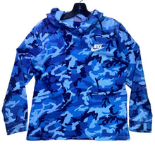 Load image into Gallery viewer, Nike Hoodie Boys Extra Large Blue Camoflauge AOP Pill Over Athleisure Streetwear
