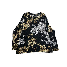 Load image into Gallery viewer, Chicos Women Mixed Animal Print Leopard Zebra Long Sleeve Scoop Neck Top Size 2
