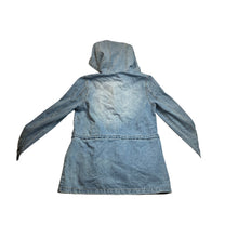 Load image into Gallery viewer, Ci Sono Womens Medium Wash Denim Hooded Anorak Utility Jacket DJK226 Size S
