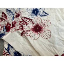 Load image into Gallery viewer, Americana Hibiscus American Flag Button Down Shirt White Red Blue Patriotic XL
