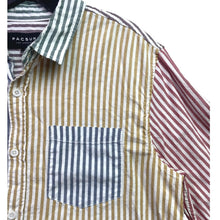 Load image into Gallery viewer, Pacsun Shirt Mens Large Rainbow Stripe Color Block Preppy Academia Streetwear
