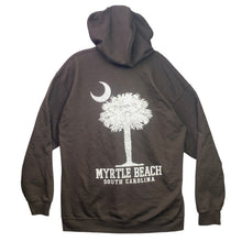 Load image into Gallery viewer, Myrtle Beach Hoodie Mens Large Full Zip AOP Palm Tree Moon Travel Coastal
