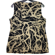 Load image into Gallery viewer, Dana Buchman Blouse Womens Large Abstract Tiered Sleeveless Mature Career
