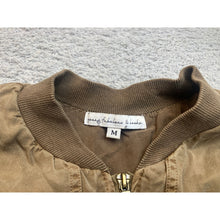 Load image into Gallery viewer, Young Fabulous &amp; Broke Tan Tencel Ruffle Utility Bomber Jacket Womens Medium
