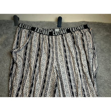 Load image into Gallery viewer, Cacique Women Black White Striped Logo Waistband Pajama Pants Joggers Plus Size
