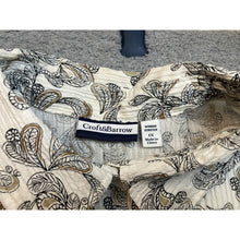 Load image into Gallery viewer, Croft &amp; Barrow Womens 1X Paisley Button Down Shirt Short Sleeve Textured Blouse
