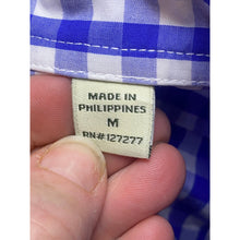 Load image into Gallery viewer, Donald Ross Shirt Mens Medium Blue Gingham Checked Plaid Button Down Thistle
