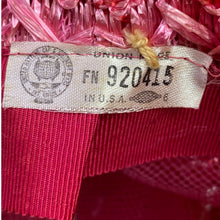 Load image into Gallery viewer, Vtg Best Fashions Hat Womens Small Pink Woven Straw Cloche Church Mod Fashion
