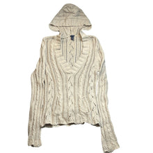 Load image into Gallery viewer, Aeropostale Sweater Womens Large Beachy Hooded Crochet Travel Office Streetwear

