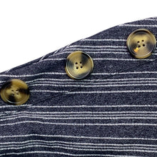 Load image into Gallery viewer, 89th &amp; Madison Shirt Womens Small Striped Nautical Button Detail Coastal
