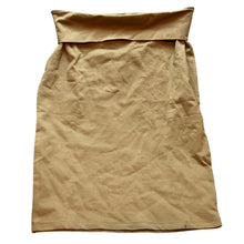 Load image into Gallery viewer, Simlu Bodycon Skirt Womens Large High Fold Over Waist Stretch Bodycon Tan

