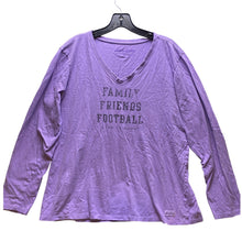 Load image into Gallery viewer, Life is Good Shirt Womens Extra Large Mature Football Long Sleeve VNeck Lavender

