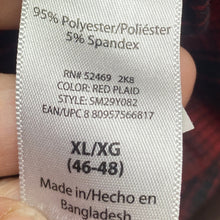 Load image into Gallery viewer, Swiss Tech Shirt Mens Extra Large Red Plaid Snap Front Performance Workwear
