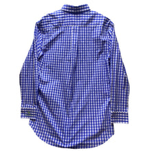 Load image into Gallery viewer, Donald Ross Shirt Mens Medium Blue Gingham Checked Plaid Button Down Thistle
